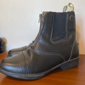 Equestrian Riding Boots Black Ankle Boots with Zip Closure size 6